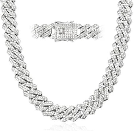 CBLKUS Men's Miami Cuban Link Chain Necklace