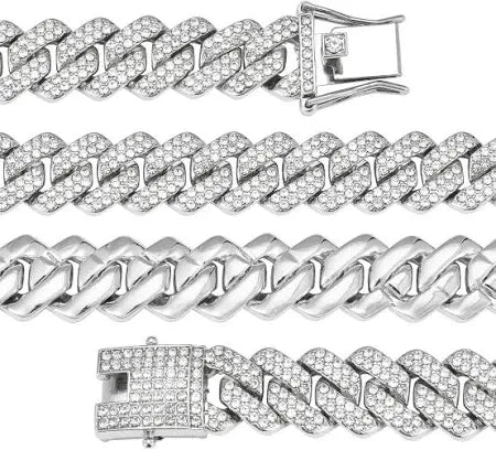 CBLKUS Men's Miami Cuban Link Chain Necklace