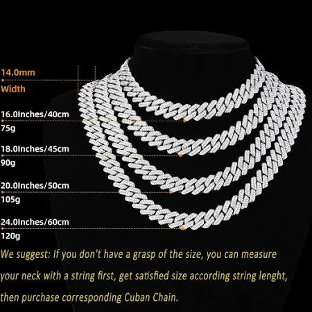 CBLKUS Men's Miami Cuban Link Chain Necklace